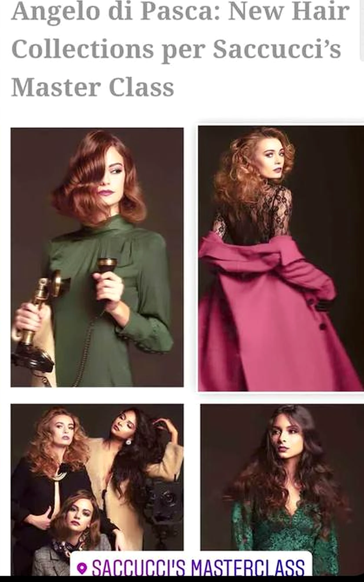 Collezione capelli editoriale Saccucci Masterclass