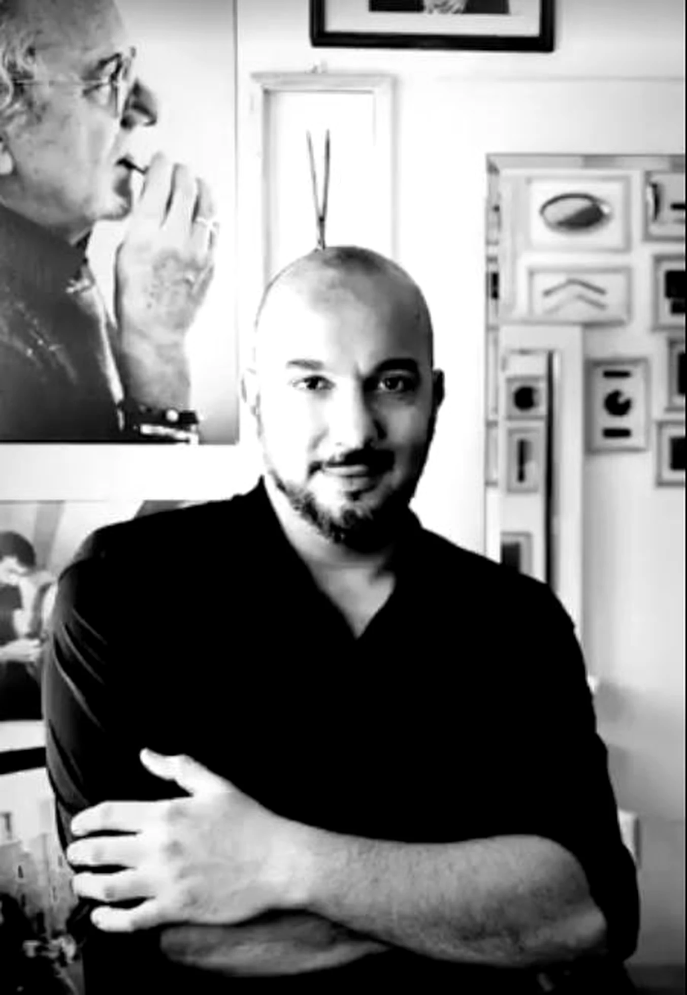Marco Saccucci, ritratto in bianco e nero