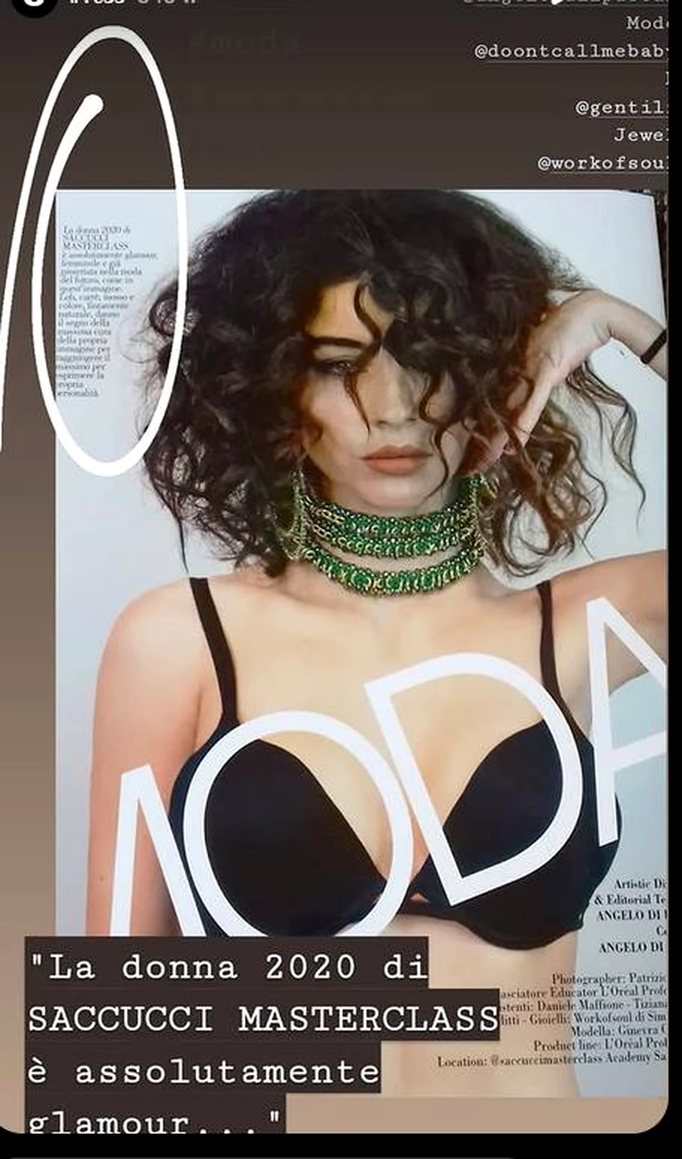 Editoriale moda con hairstyling Saccucci Masterclass