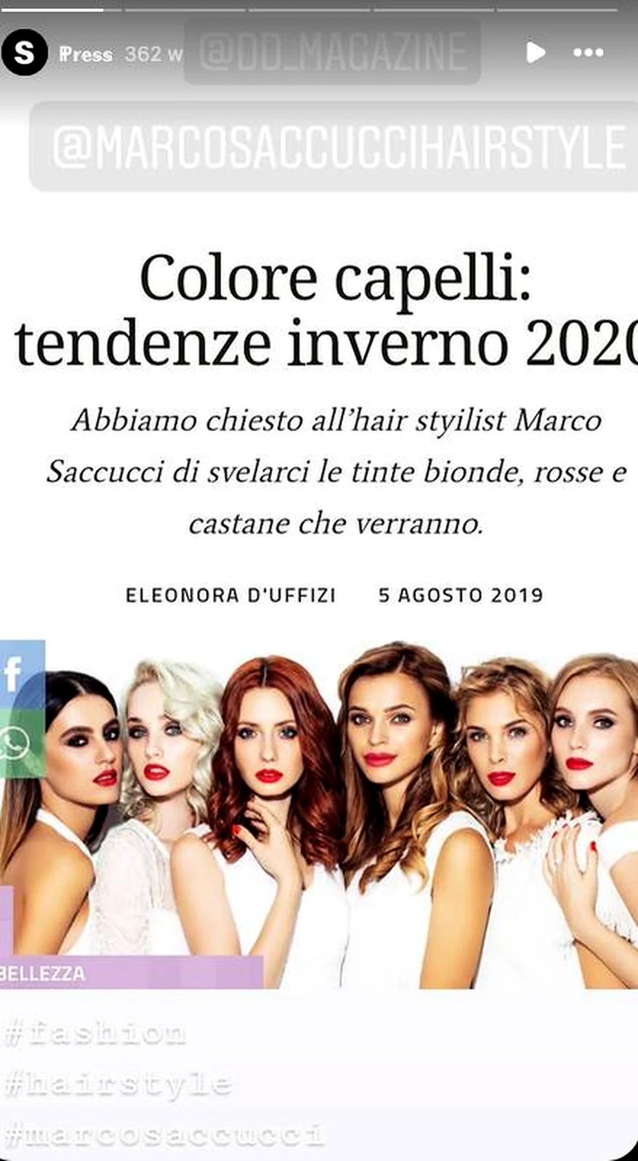 Rassegna stampa sulle tendenze colore
